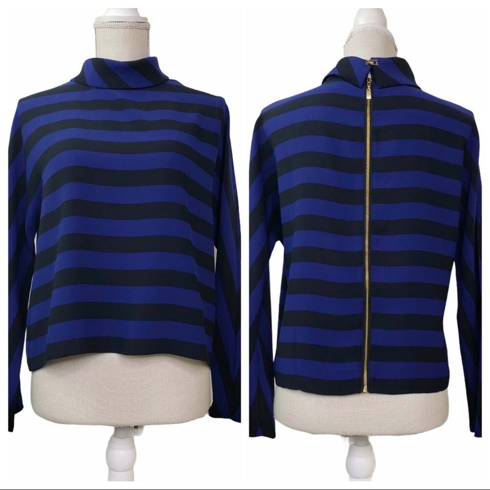 Black Label by Chico's Full Back Zip Blouse Size Women's 2